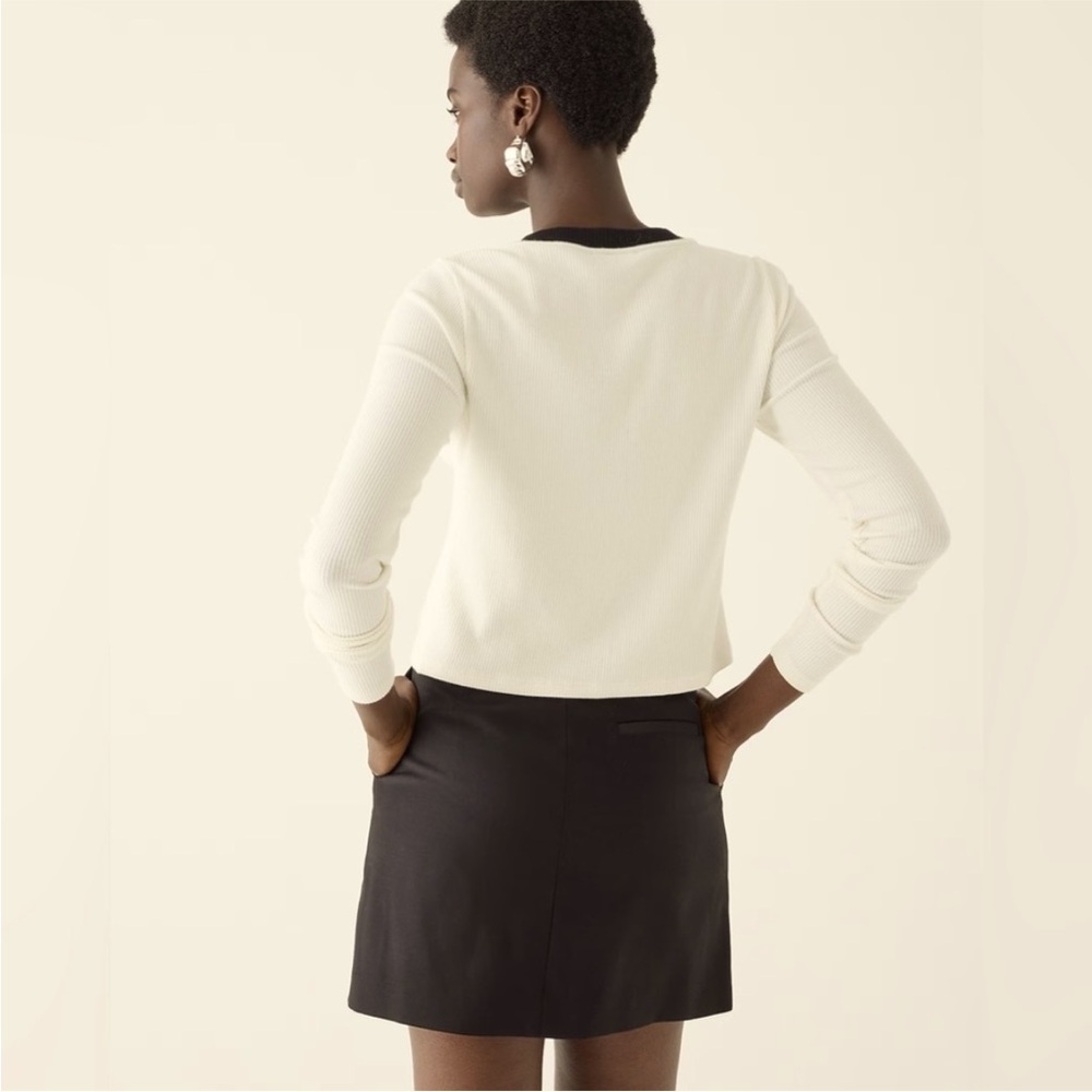 JCrew Vintage Rib Lady Jacket Cardigan XXS Ivory Black Gold Buttons $79.50 BW073 - Picture 12 of 13